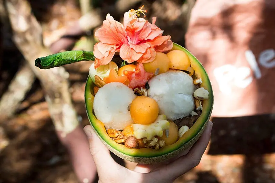 Fruit-based enrichment for macaws