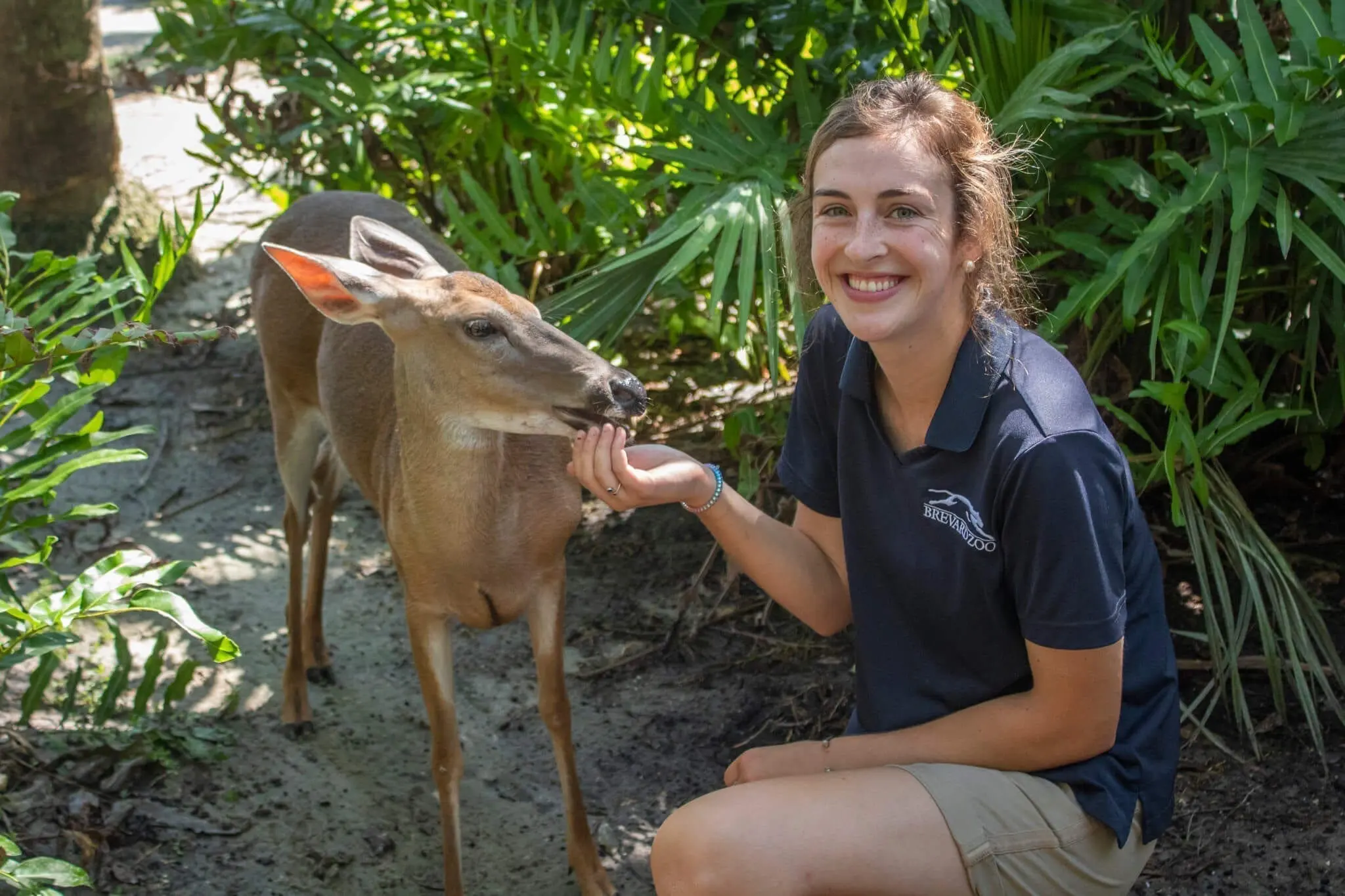 keeper with deer