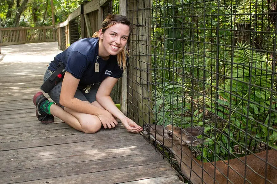 Zookeeper Alyssa with deer