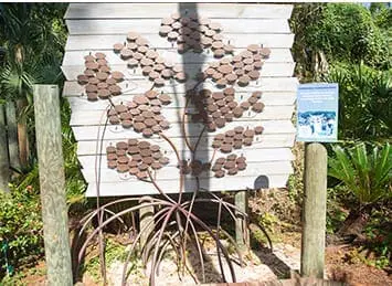 There is an art installation that looks like a tree.