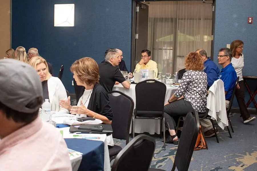 Group discussion at a table