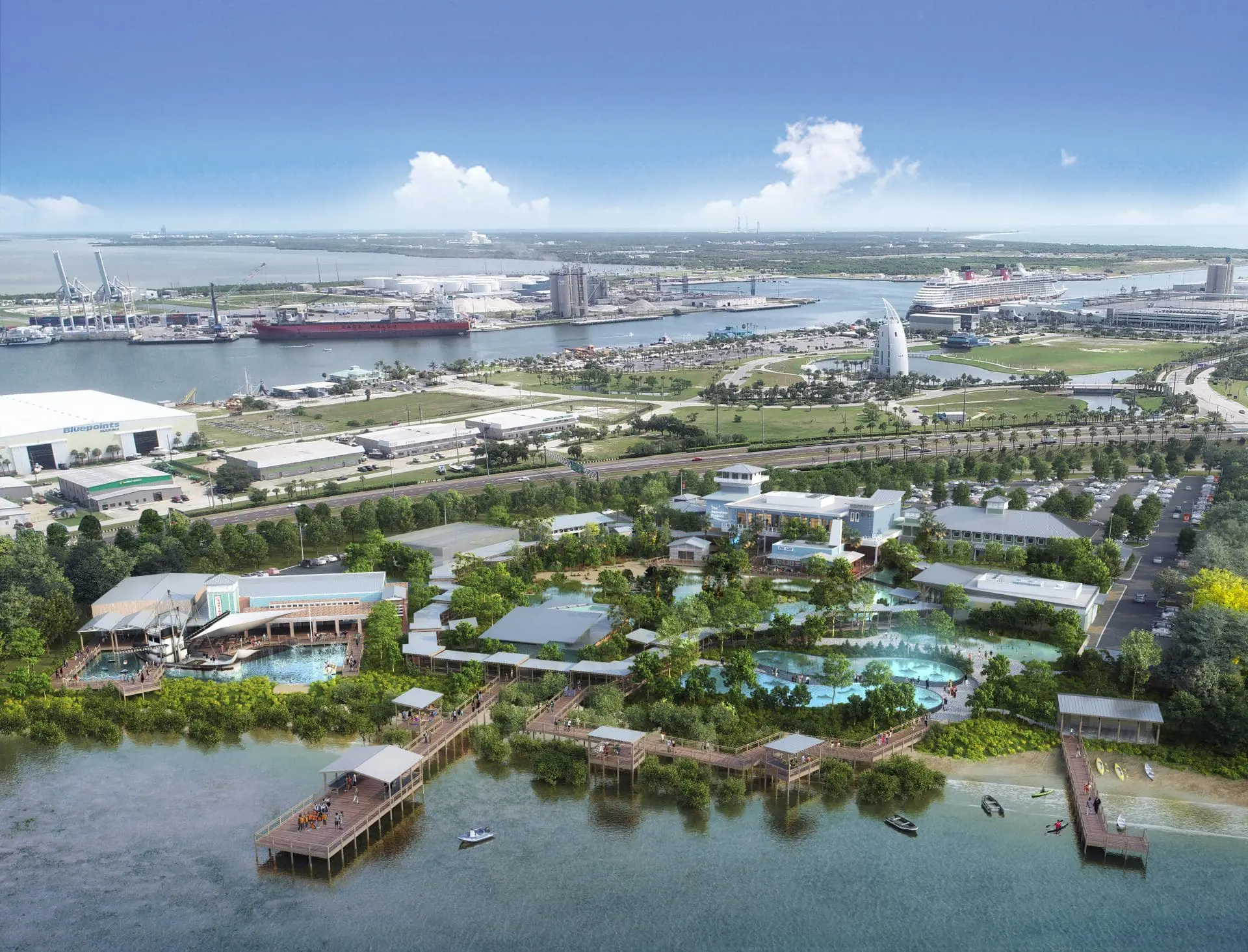 A birds eye view of the future aquarium.