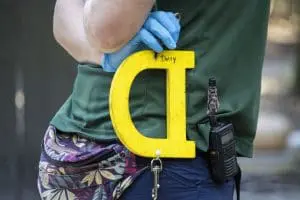 An up-close look at one of the targets for our spider monkeys - a backwards D.