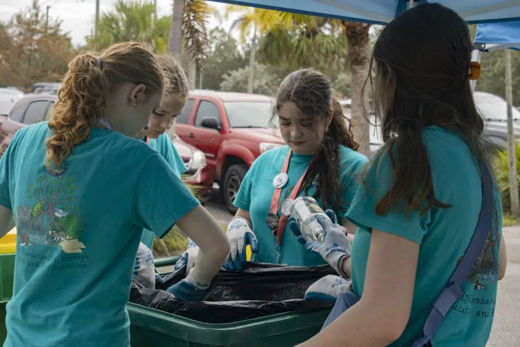 Zoo Teens sorting composting