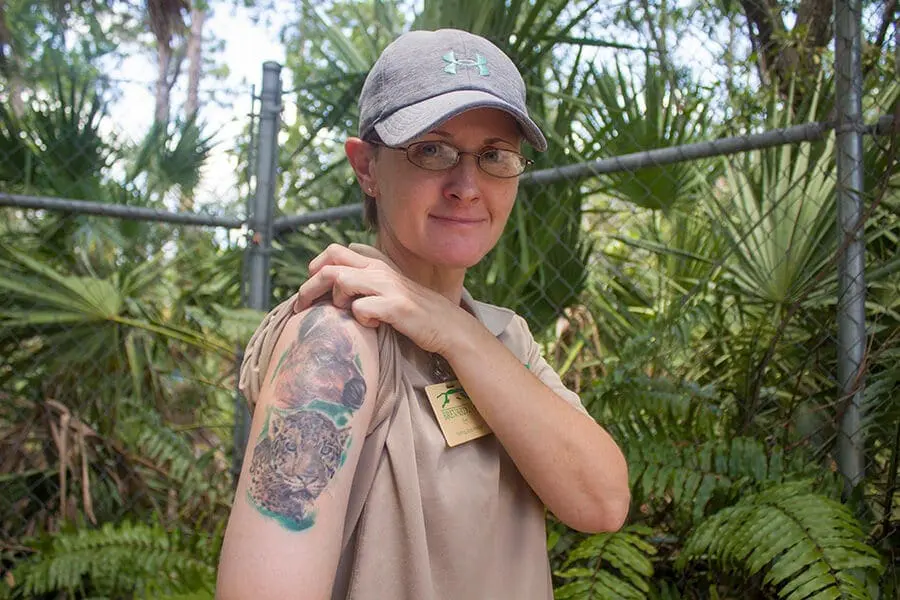 Zookeeper Em and animal tattoo