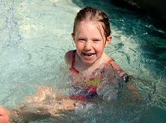 Girl smiling in water