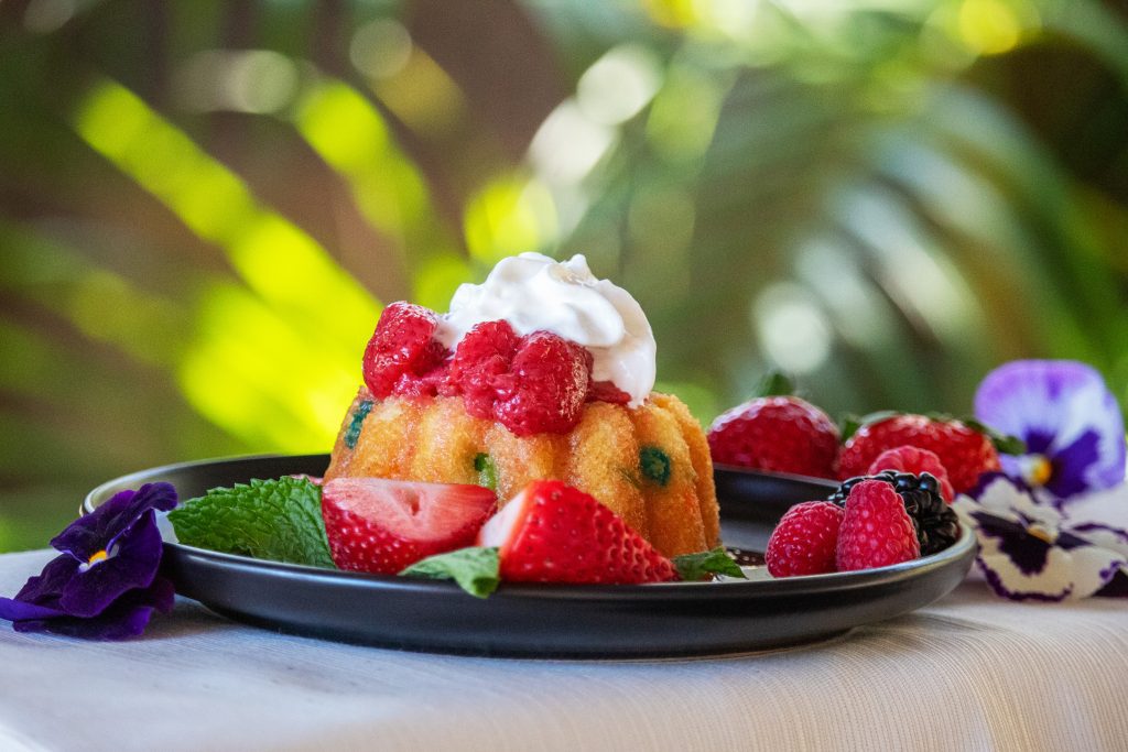 Confetti Bundt Cake with Macerated Strawberries and Whipped Cream (1)