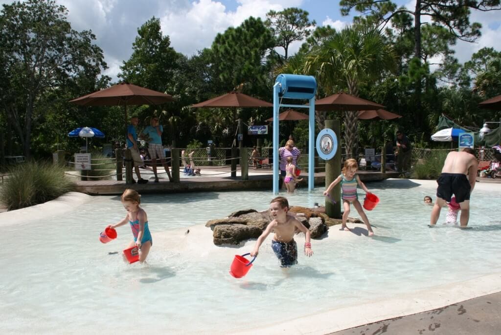 Kids splashing in water