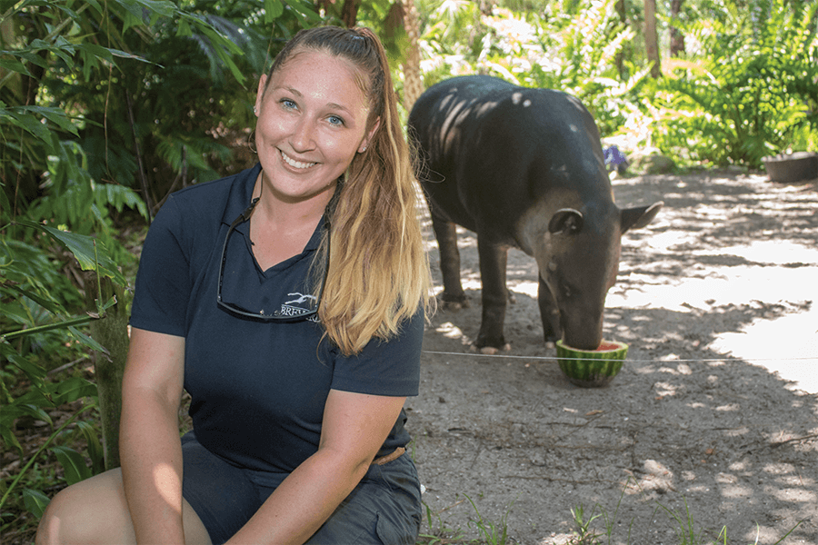 Kim and Josie the tapir