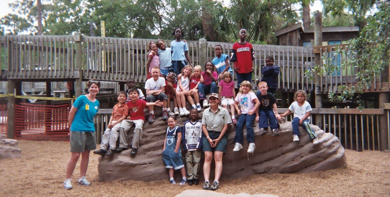 Zoo explorers group at playground